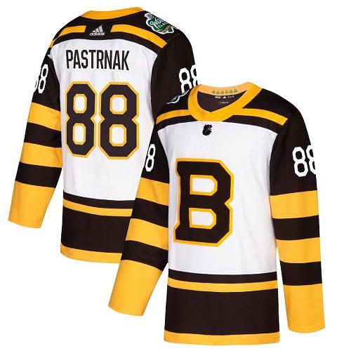 Men's Boston Bruins #88 David Pastrnak White 2019 Classic Stitched NHL Jersey